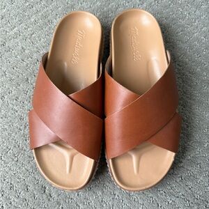 Madewell Brown Cross-Strap Sandals